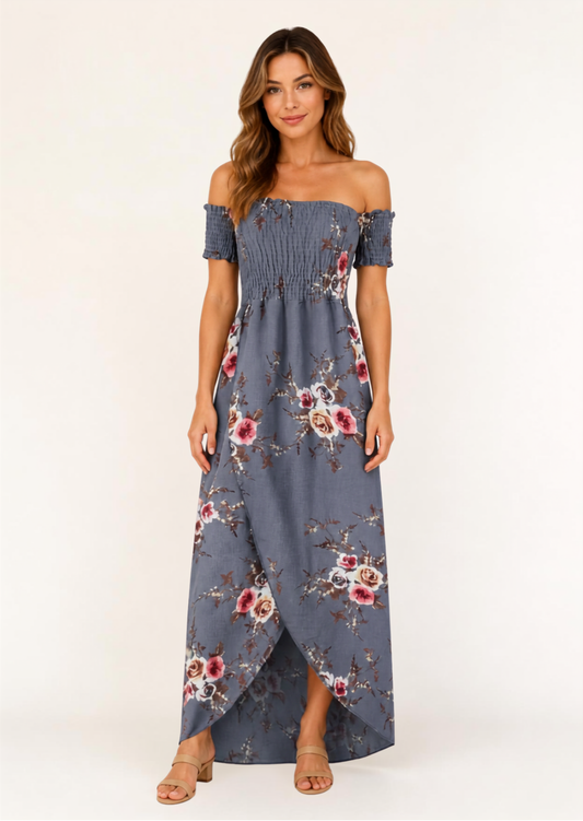 Boho style Off shoulder long summer dresses